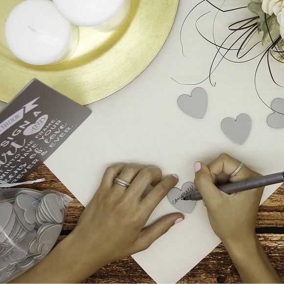 NIB Wedding Memory Book Photo Frame 150 Pieces Heart Shaped Wedding Guest Sign - Picture 4 of 4